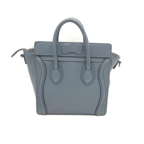 Celine Luggage Nano Leather Shopper Bag Blue - Picture 2 of 11